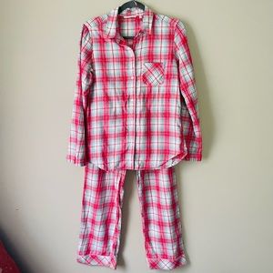 Victoria’ Secret Red Pink Plaid 2Pc Shirt & Pant Pajama Set